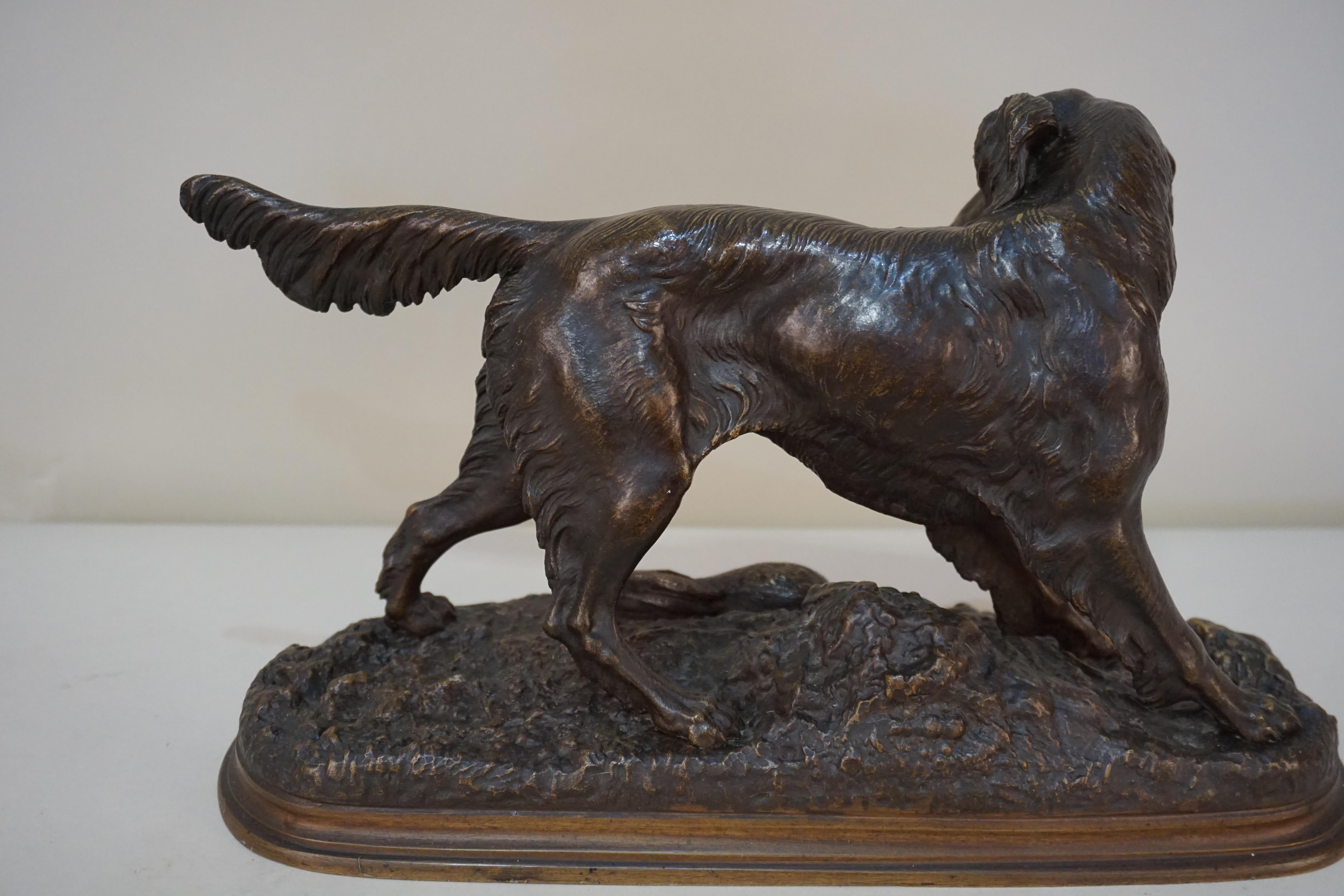 Bronze Jules Moigniez:: Chien de chasse en bronze