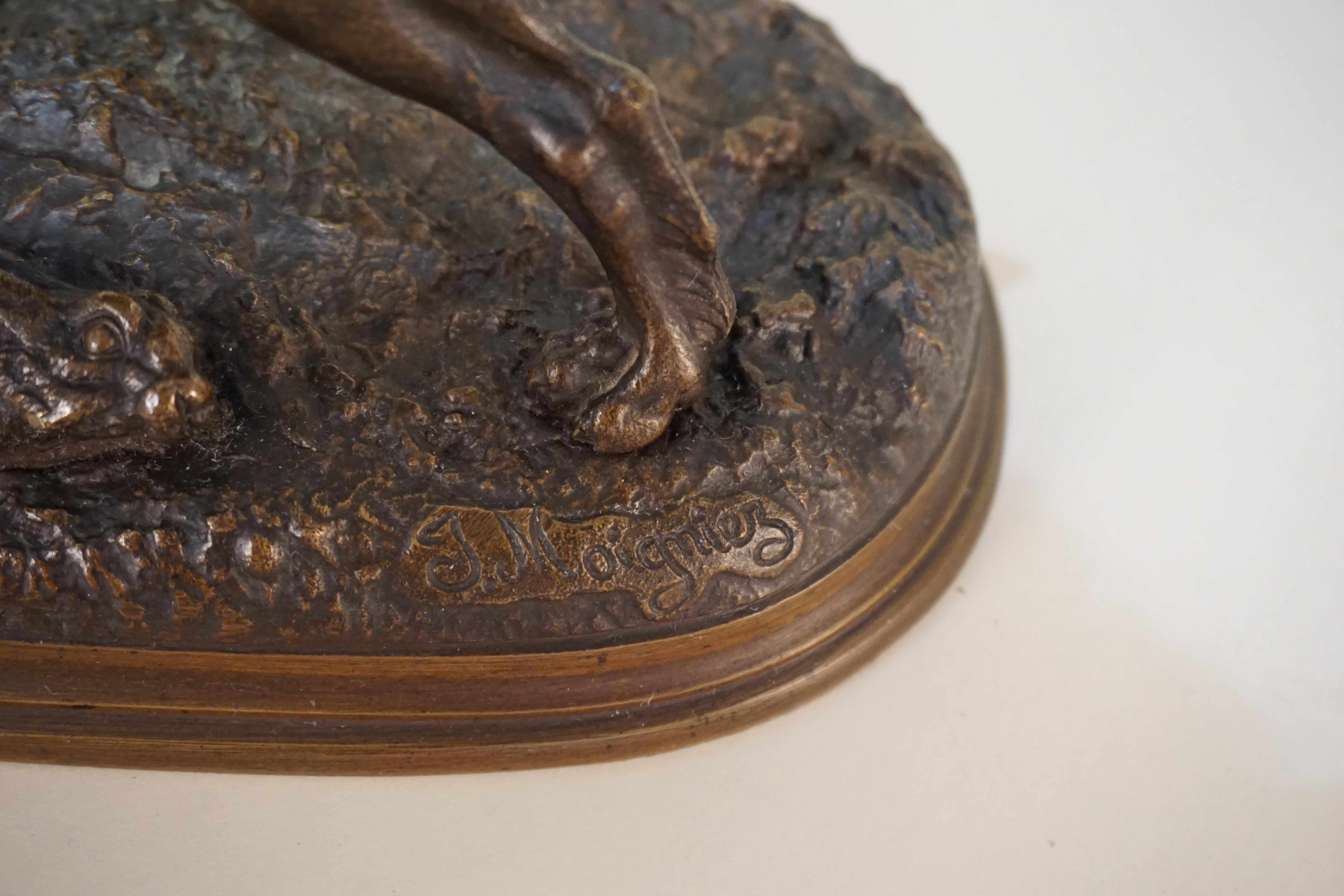 Jules Moigniez:: Chien de chasse en bronze 1
