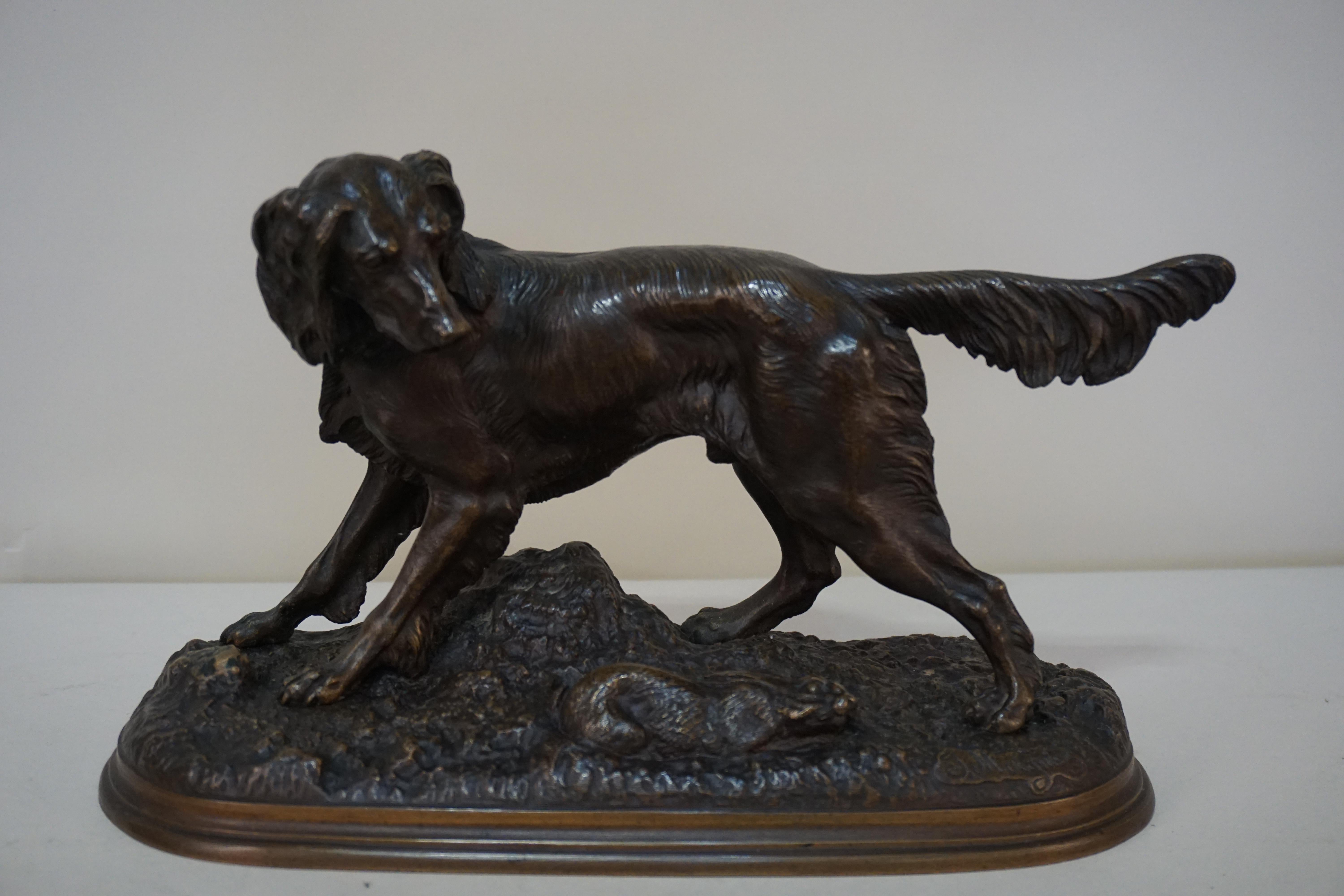 Jules Moigniez:: Chien de chasse en bronze 2