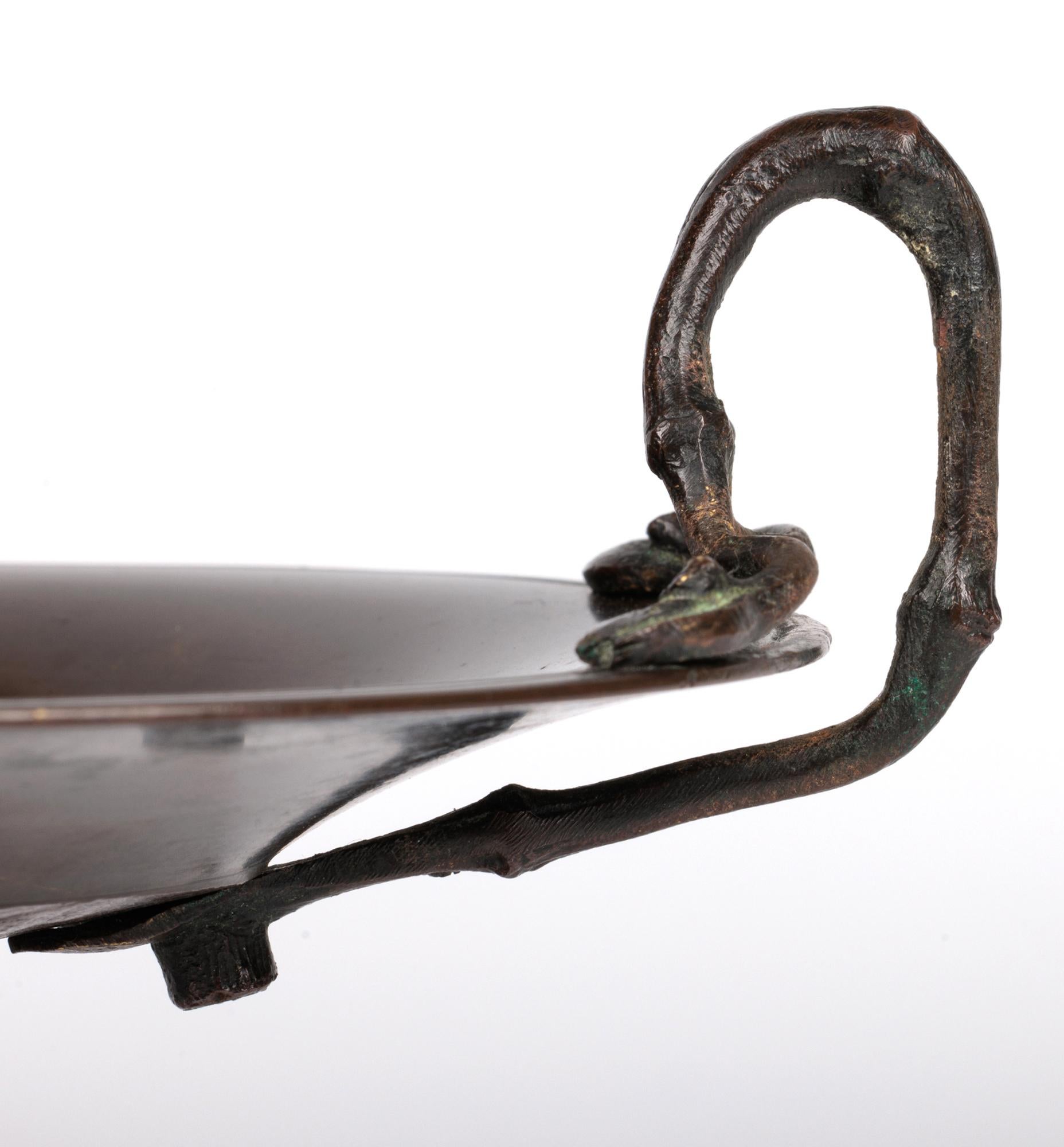 Tazza francese in bronzo con uccelli e insetti di Jules Moigniez in vendita 6