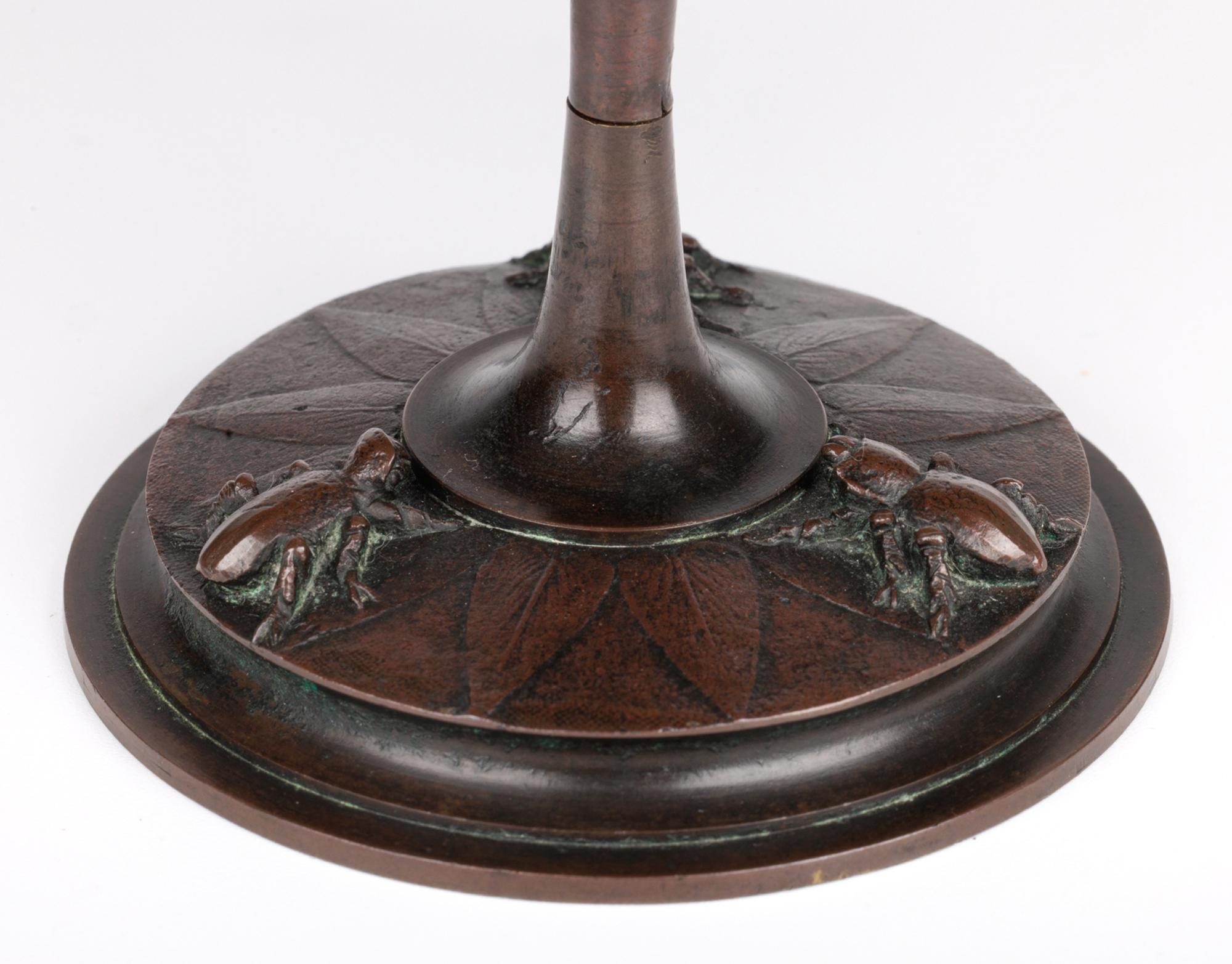 Tazza francese in bronzo con uccelli e insetti di Jules Moigniez in vendita 9