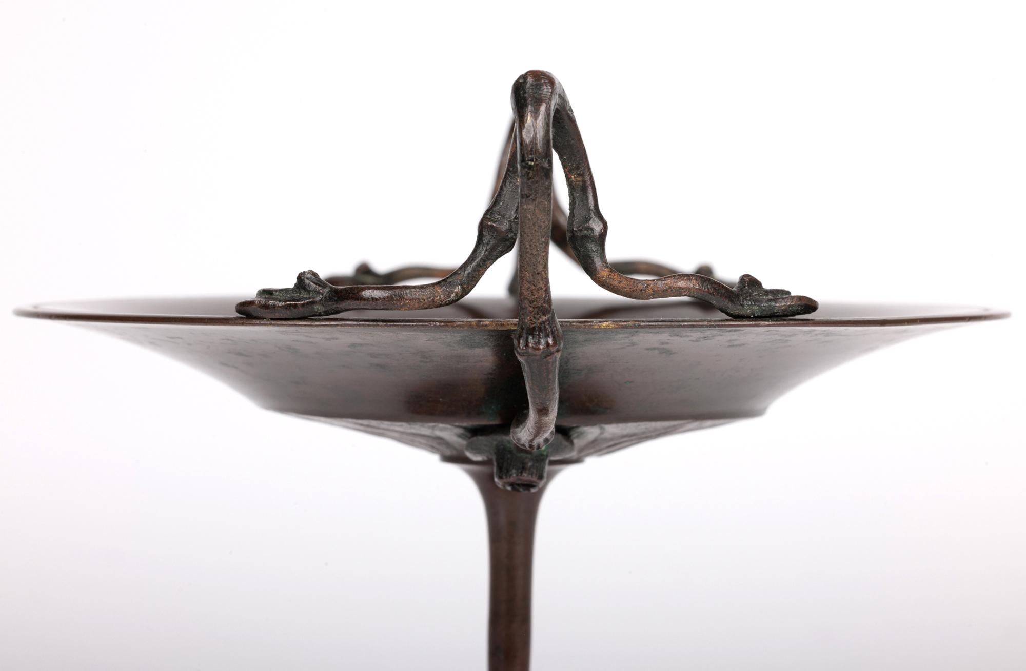 Tazza francese in bronzo con uccelli e insetti di Jules Moigniez in vendita 10