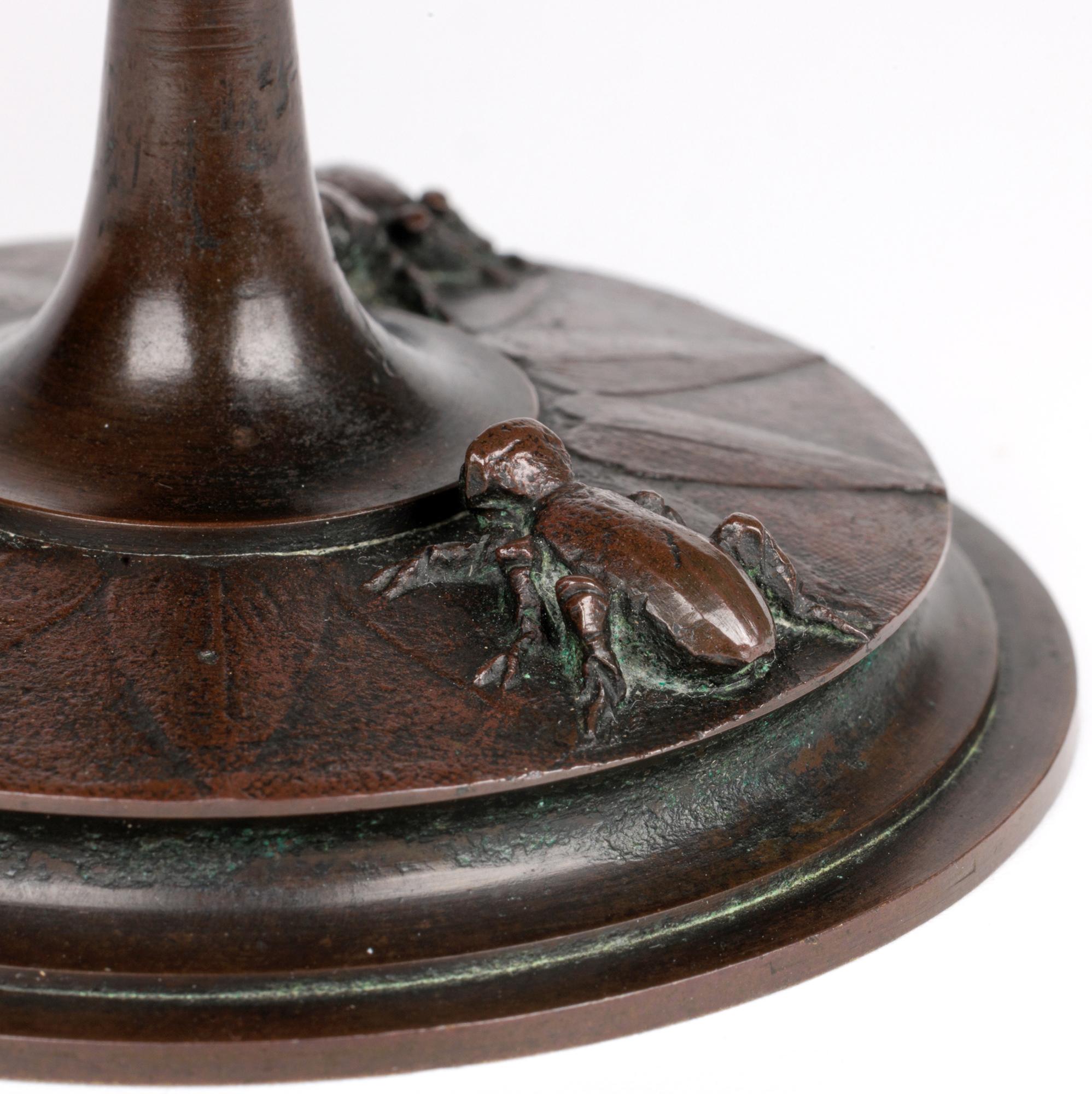 Bronzo Tazza francese in bronzo con uccelli e insetti di Jules Moigniez in vendita