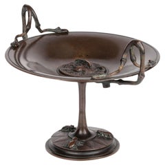 Jules Moigniez French Bronze Tazza with Bird & Insects