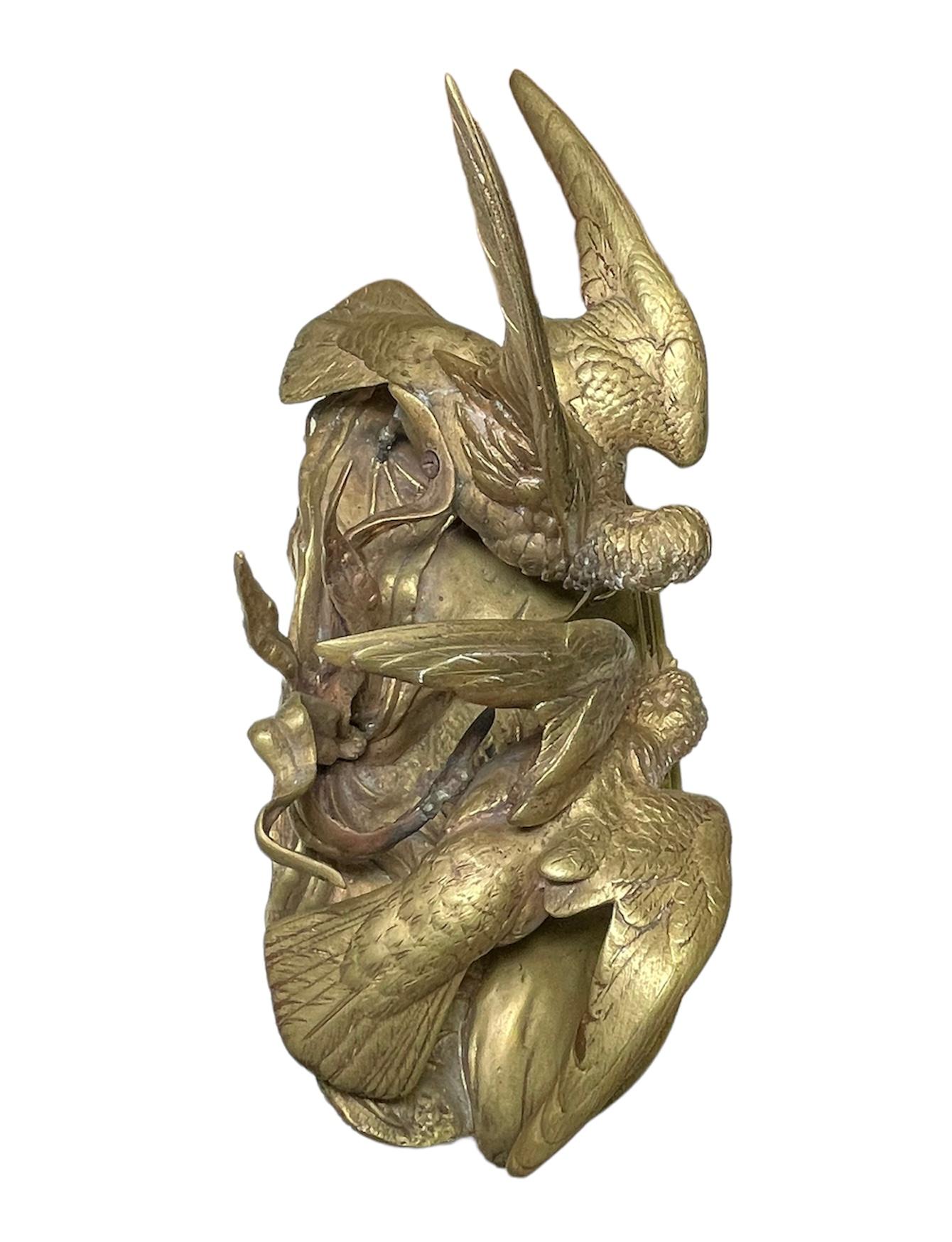 Sculpture de groupe de Jules Moigniez représentant deux oiseaux de mer et un crabe en vente 3