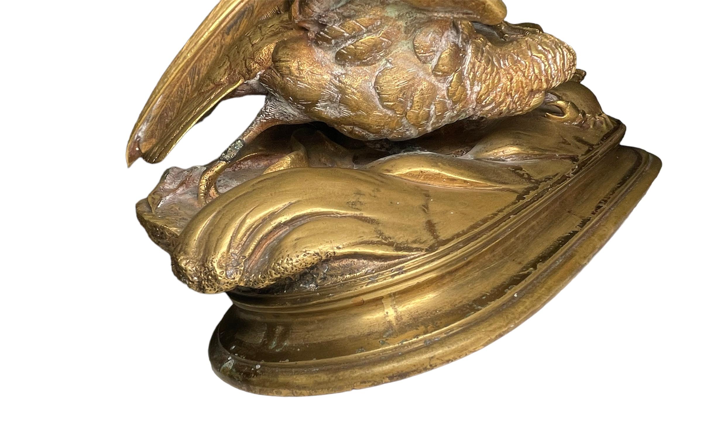 XIXe siècle Sculpture de groupe de Jules Moigniez représentant deux oiseaux de mer et un crabe en vente