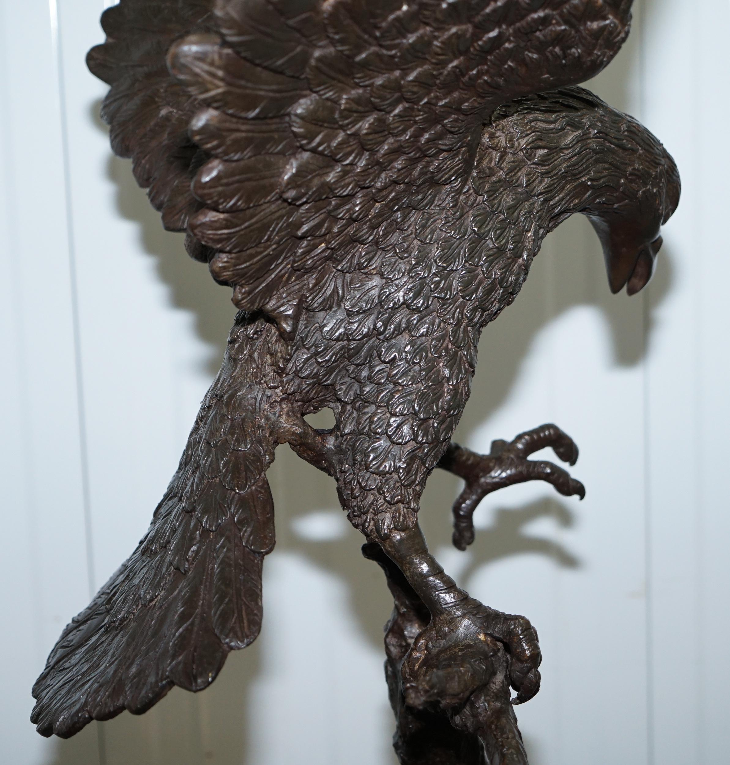 Jules Moigniez Solid Bronze 1860s Statue of Eagle France Made 7