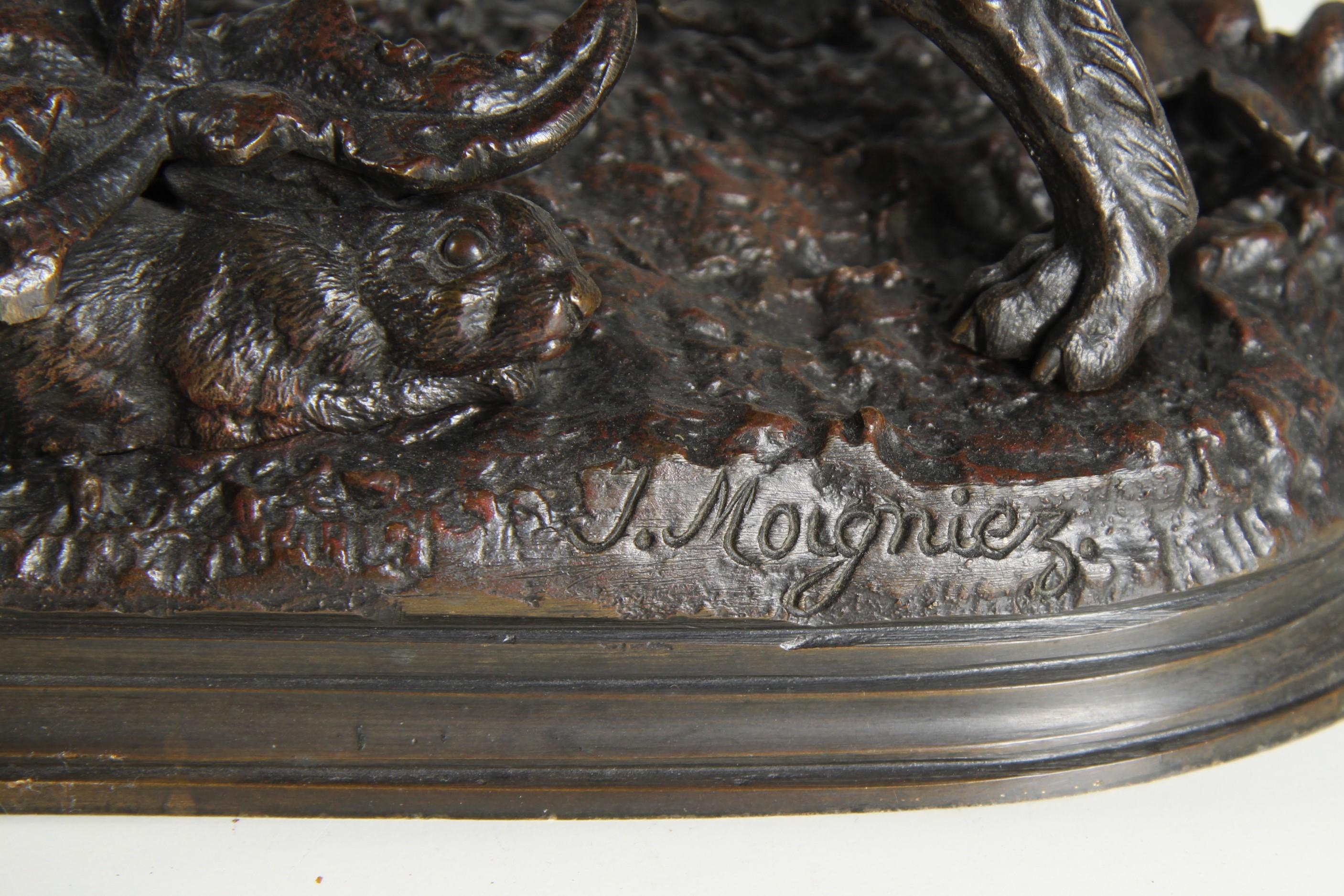 Jules Moigniez - Cane da caccia, bronzo, Francia, fine XIX secolo in vendita 4