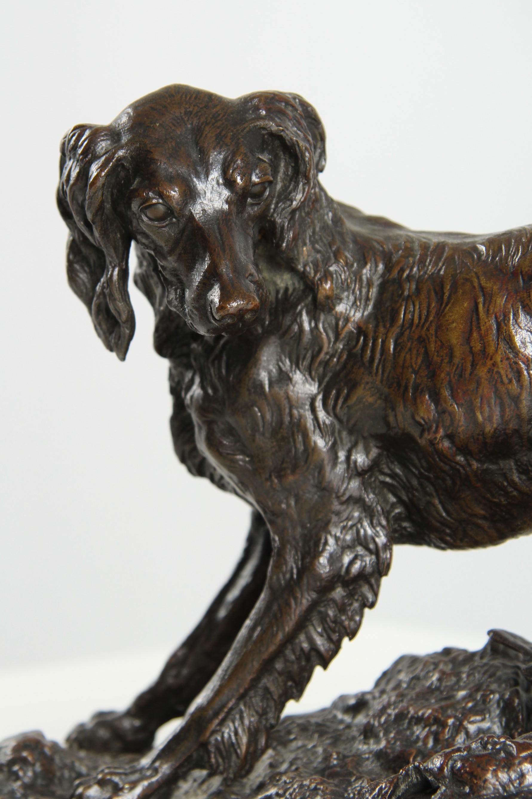Jules Moigniez - Cane da caccia, bronzo, Francia, fine XIX secolo in vendita 2