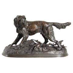 Jules Moigniez - Chien de chasse, bronze, France, fin du XIXe siècle