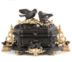 Joyero francés Napoleón III en bronce y bronce dorado de Jules Moignez