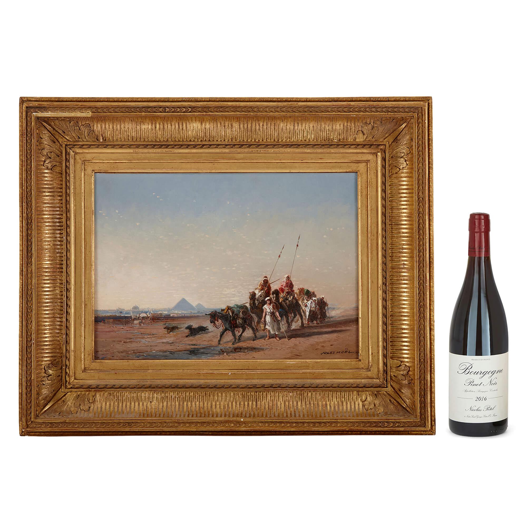 Pintura al óleo antigua de Noël sobre un paisaje egipcio en venta 2