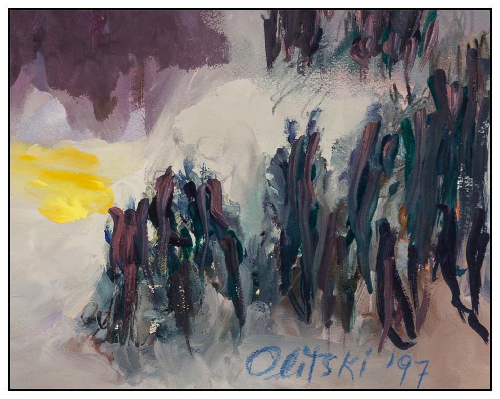 Jules Olitski Original Watercolor Painting Signed Color Field Landscape Artwork 1