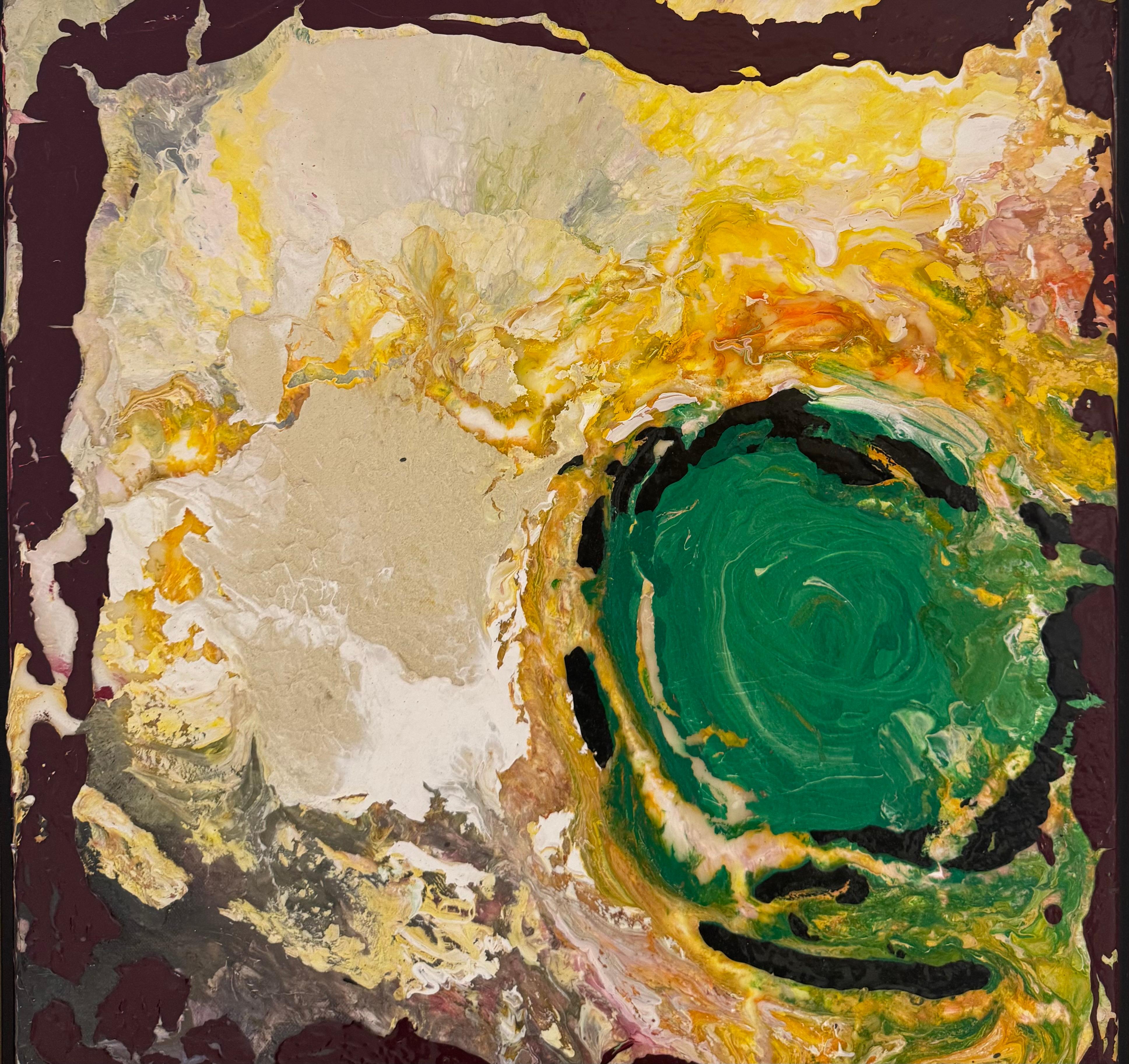 HUILE sur CANVAS "Delight Green" Expressionnisme abstrait, peinture gestuelle POST WAR