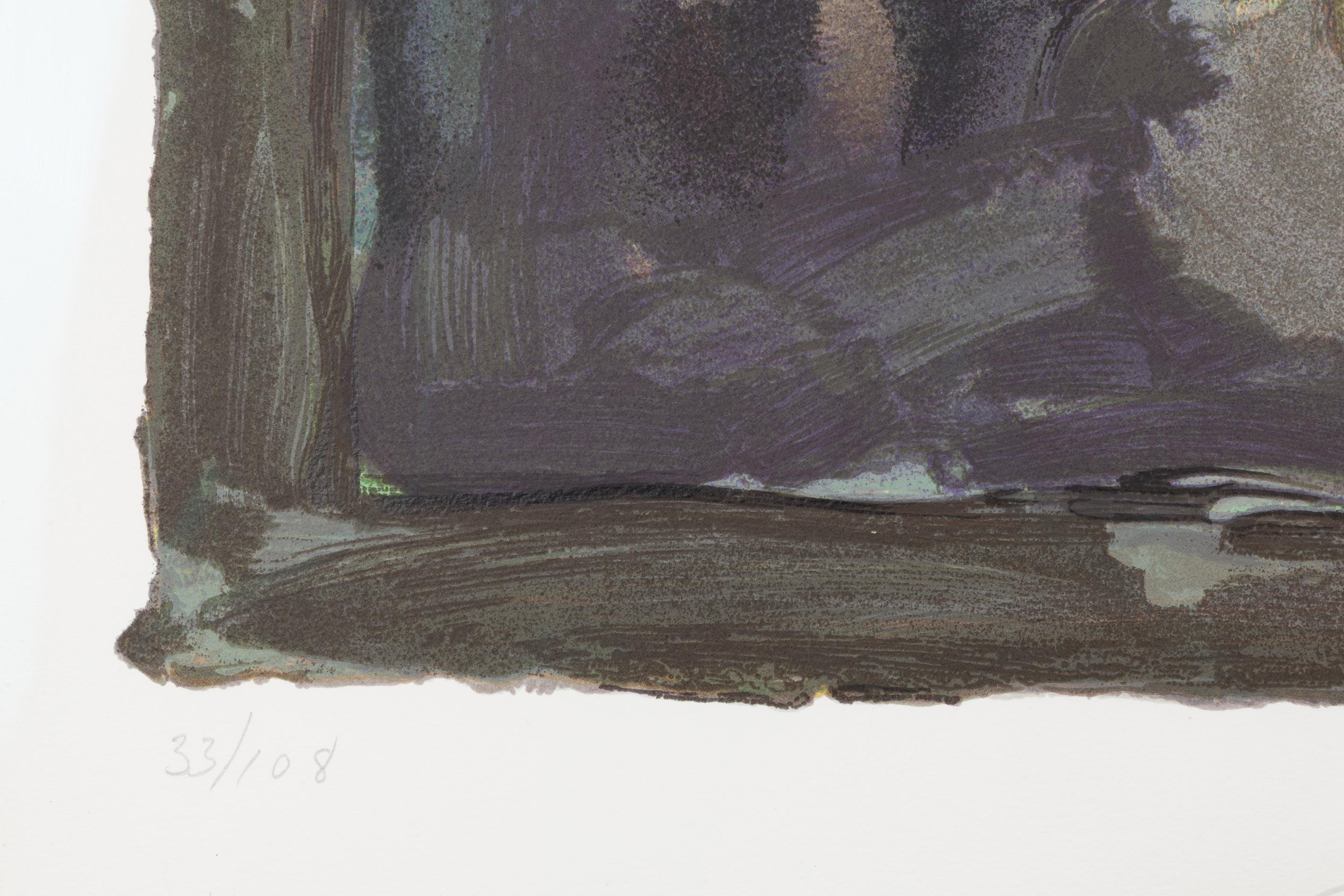 Elegie (Grau), Abstract Print, von Jules Olitski