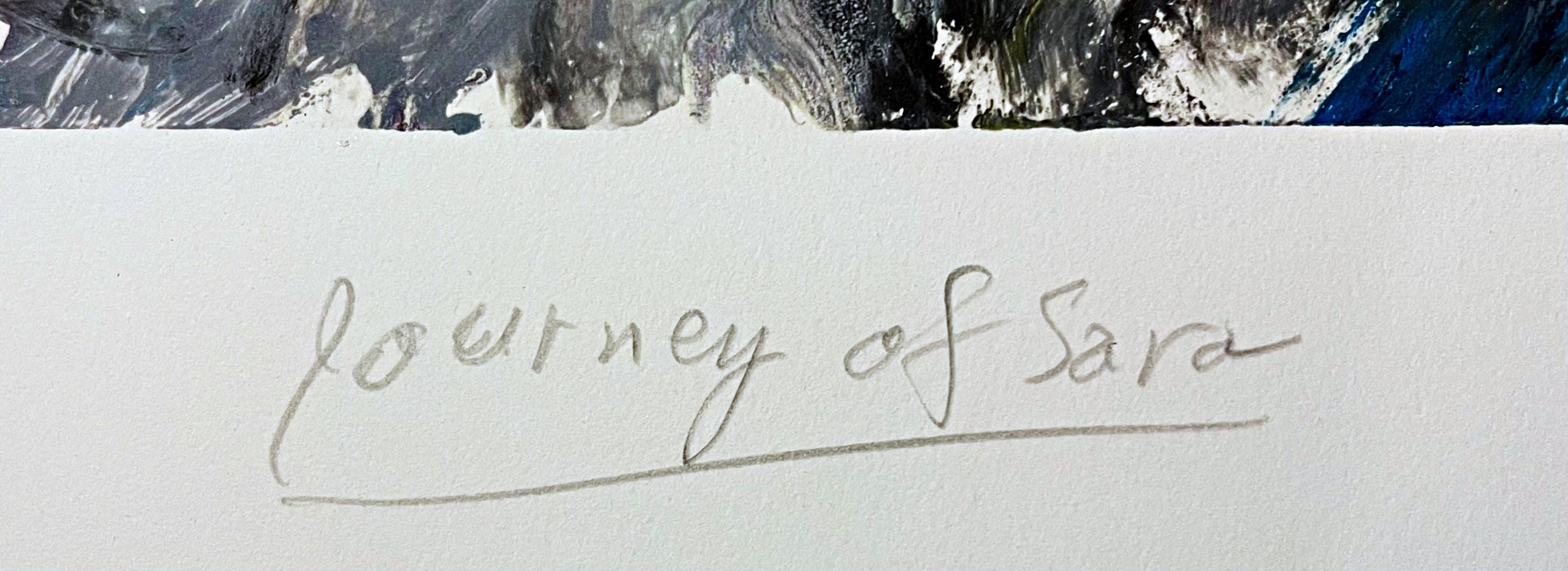 Journey of Sara IV, signed monoprint by renowned Abstract, Color Field painter - Abstract Expressionist Art by Jules Olitski