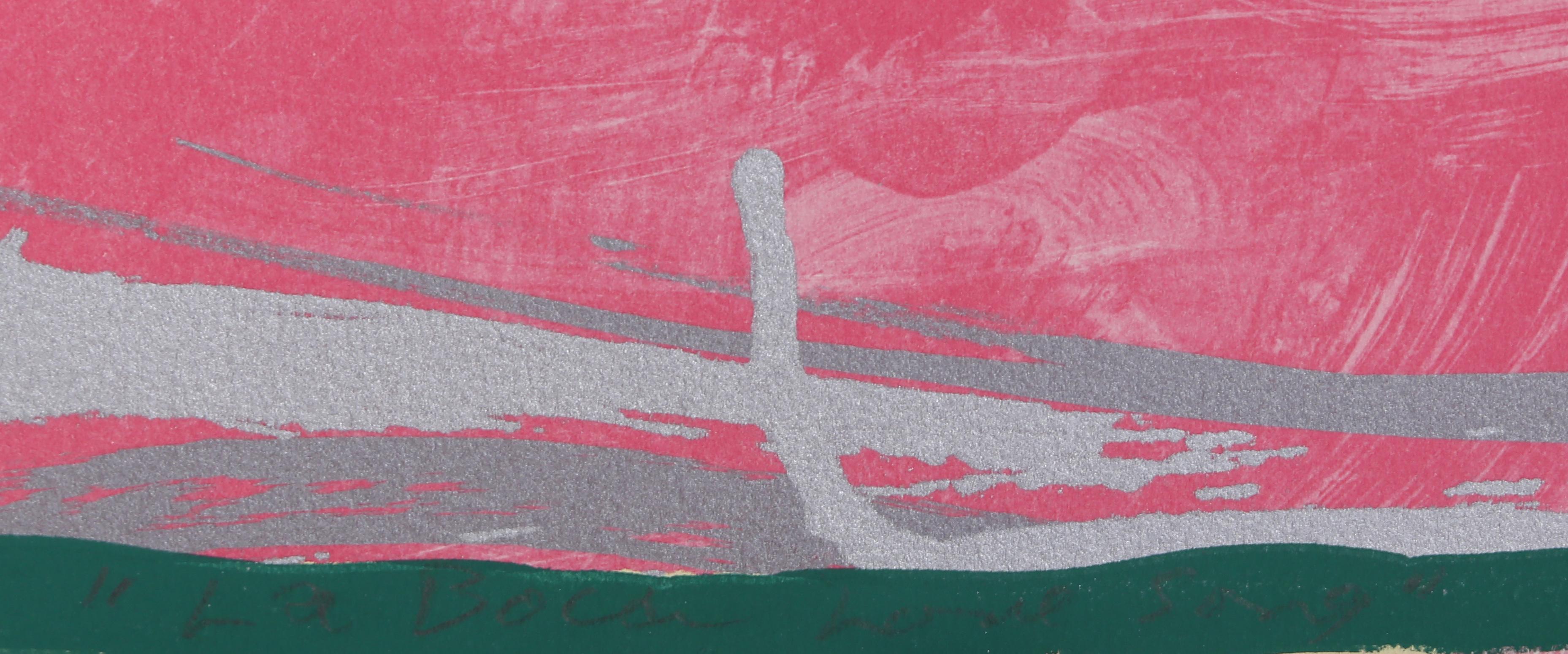 La Boca Love Song - Pink Abstract Print by Jules Olitski