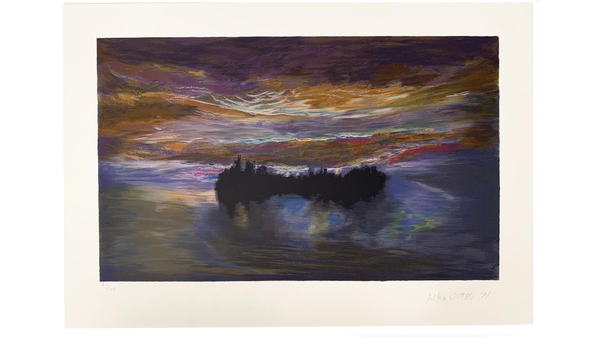 Luminous Dawn by Jules Olitski  (blue seascape) en vente 1