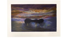 "Luminous Dawn" by Jules Olitski (Blue, Seascape)