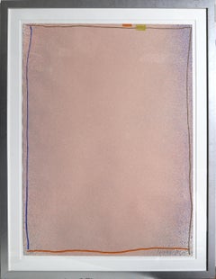 Pink-Blue I, Minimalist Signed and Framed Screenprint by Jules Olitski