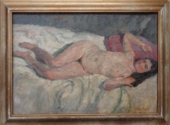 Jules Pages - Pittura di nudo figurativo di Jules Pages 1867 - 1946 Artista americano, californiano Pittura di nudo figurativo di Jules Pages 1867 - 1946 Artista americano, californiano