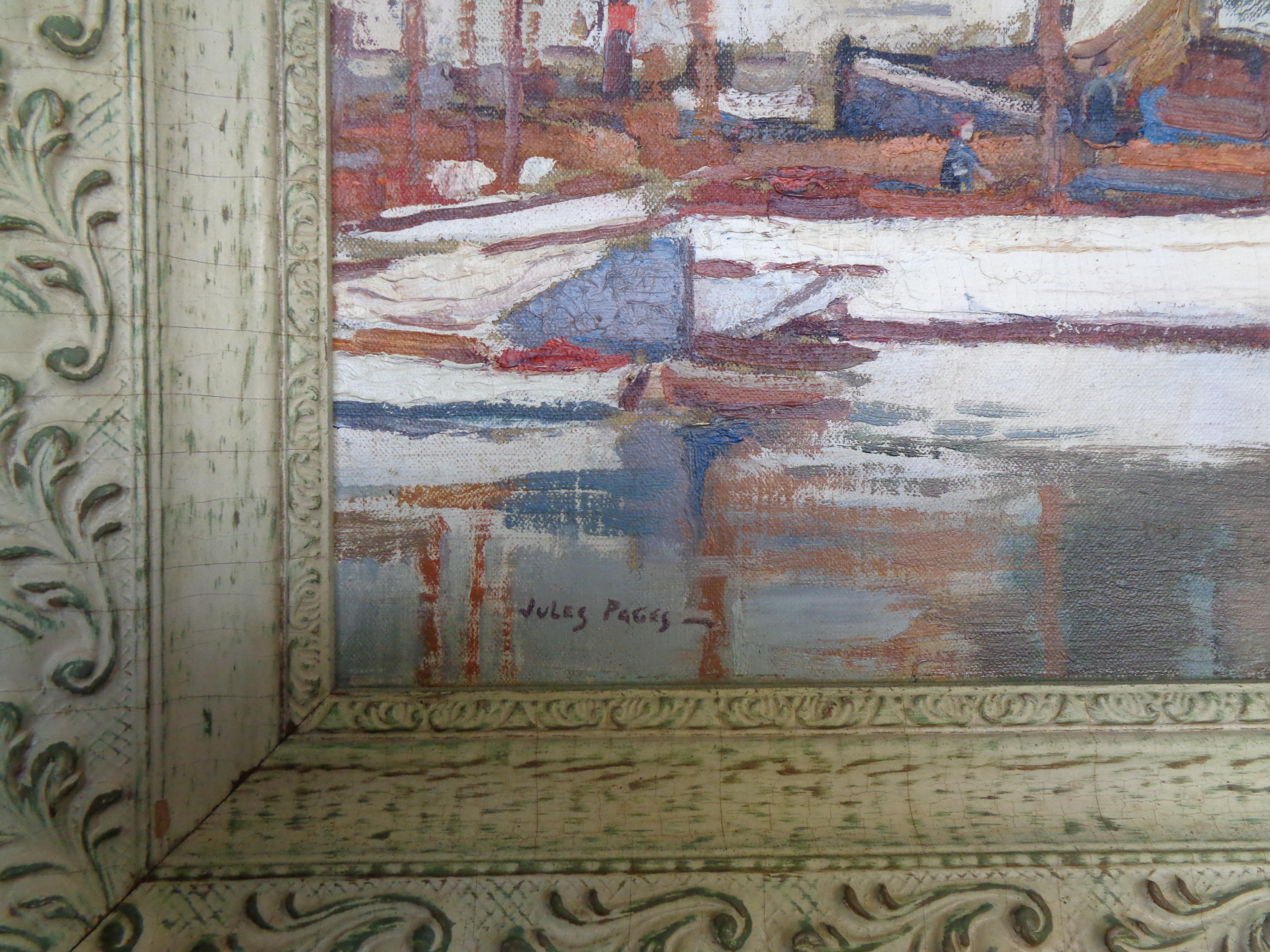 Jules Pages 1867 - 1946 American Impressionist, California, France Marine Scene en venta 1