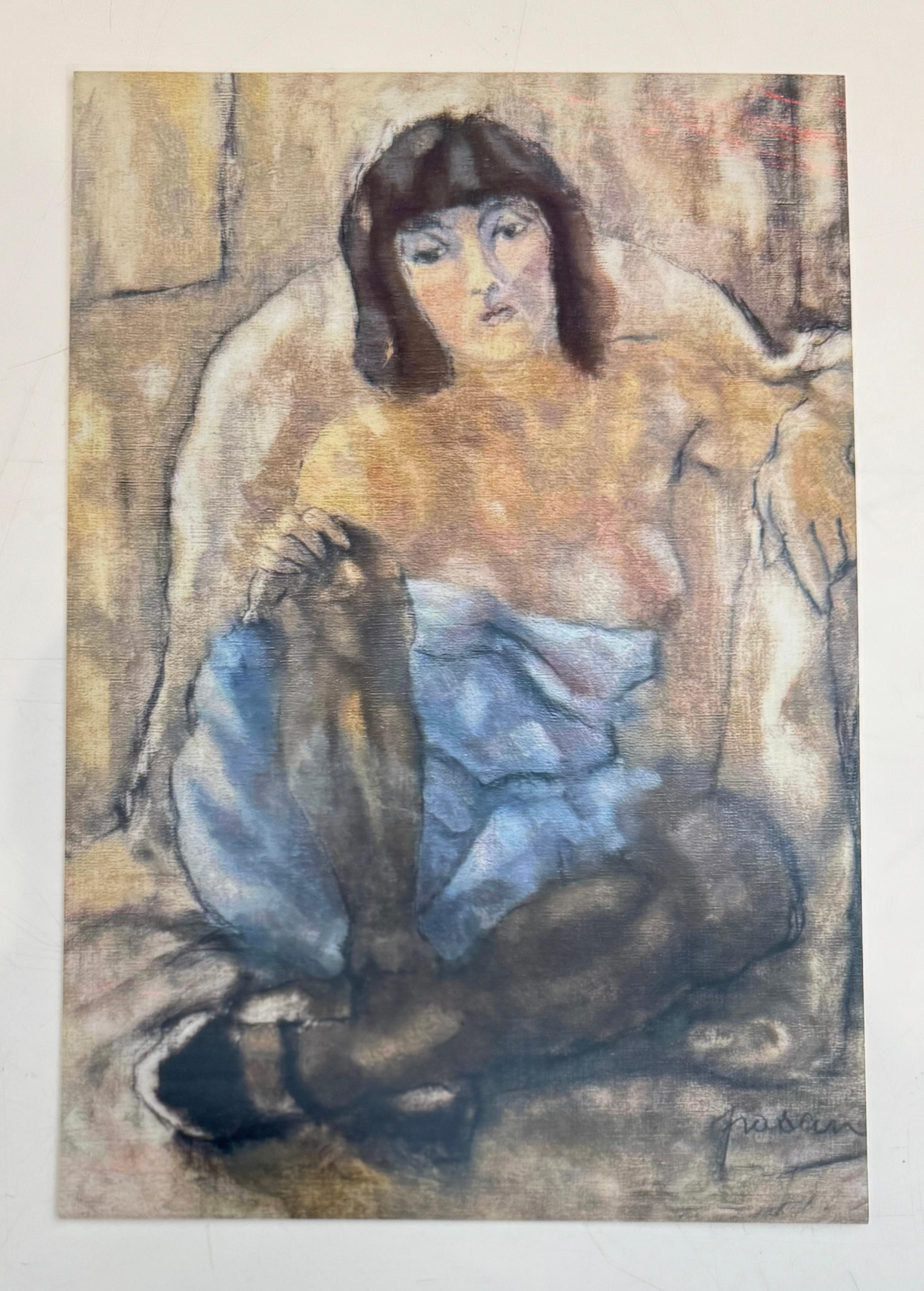 Femme Assise JULES PASCIN olio su tela Donna seduta - Incorniciato in vendita 14
