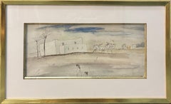 Paysage d’Alger, French early 20th Century watercolor and ink on paper