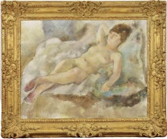 Rebecca Couchée by JULES PASCIN - School of Paris, Nude Painting, Figurative Art