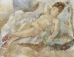 Rebecca Couchée by JULES PASCIN - School of Paris, Nude Painting, Figurative Art