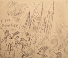 11 Rue Foyatier, Modern Etching by Jules Pascin