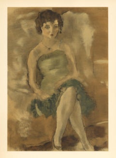 (after) Jules Pascin - "La Dame en vert" lithograph