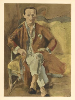 (after) Jules Pascin - "Portrait de Daragnes" lithograph
