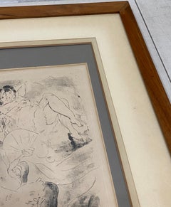 Jules Pascin (French, 1885-1930) "Two Women Reclining" Original Etching C.1920