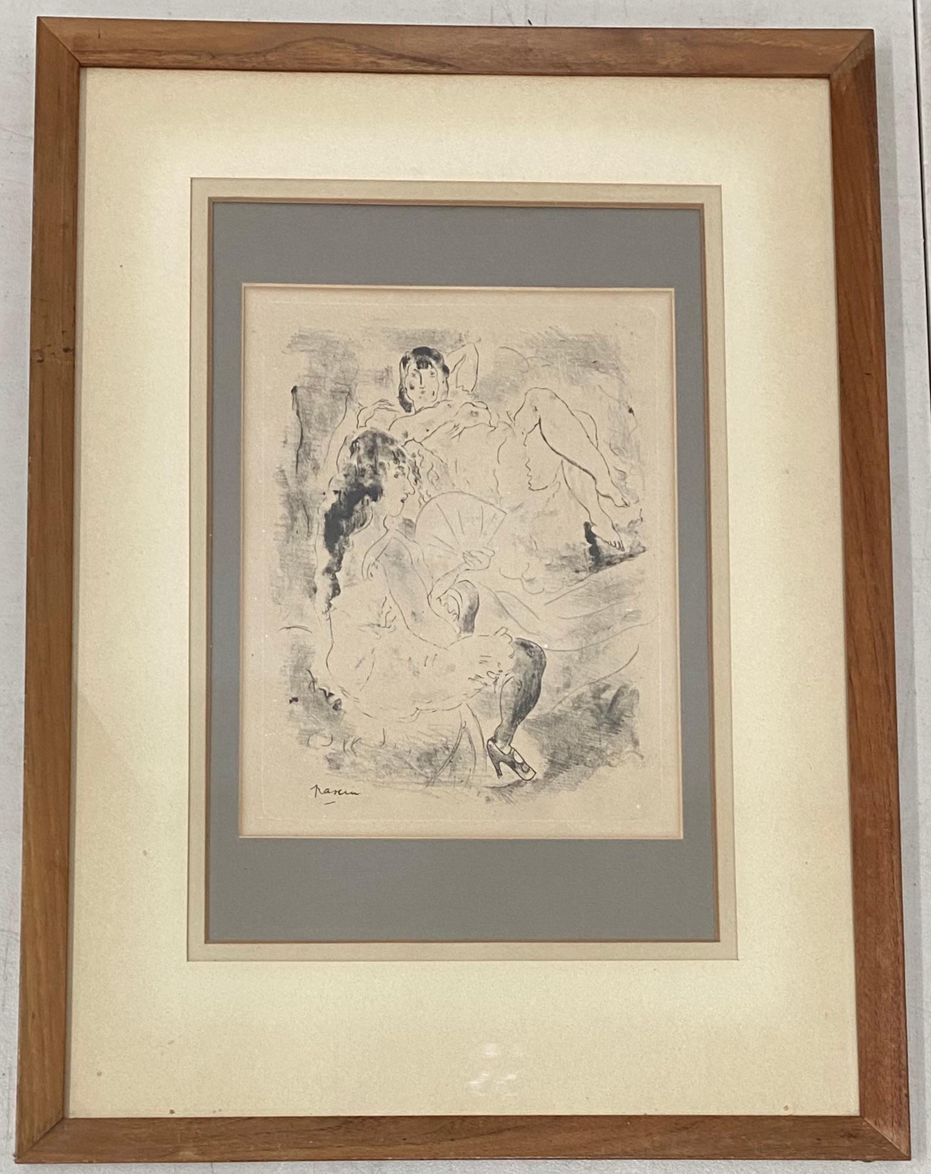 Jules Pascin (French, 1885-1930) "Two Women Reclining" Original Etching C.1920