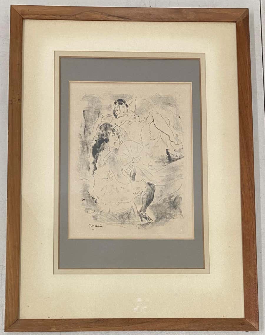 Jules Pascin (French, 1885-1930) "Two Women Reclining" Original Etching C.1920