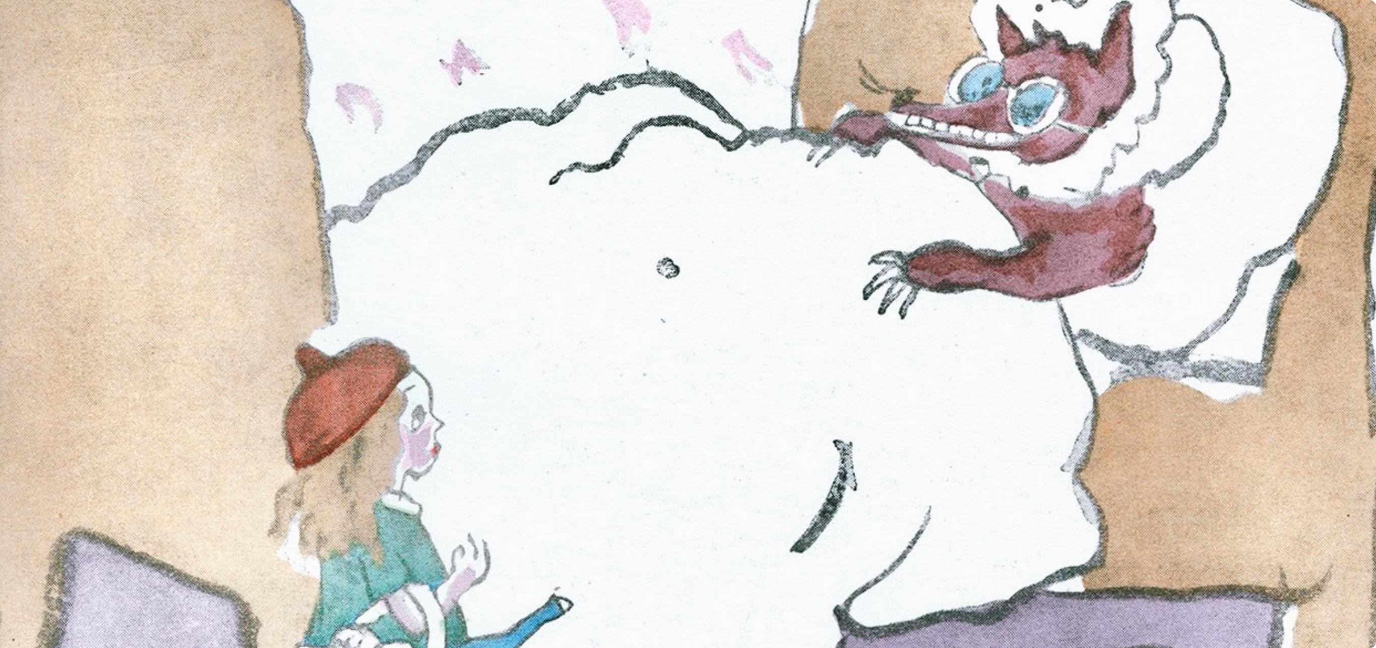 Le Petit Chaperon Rouge, Société internationale d'art XXe siècle - Gris Figurative Print par Jules Pascin