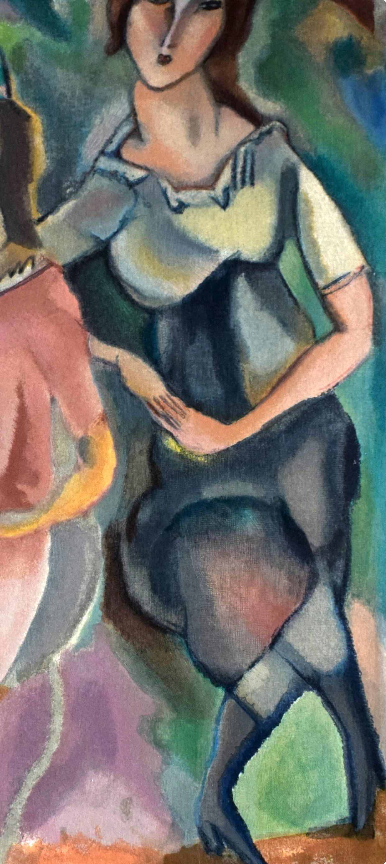 Pascin, Composition, Les Peintres mes amis (after) - Gray Landscape Print by Jules Pascin