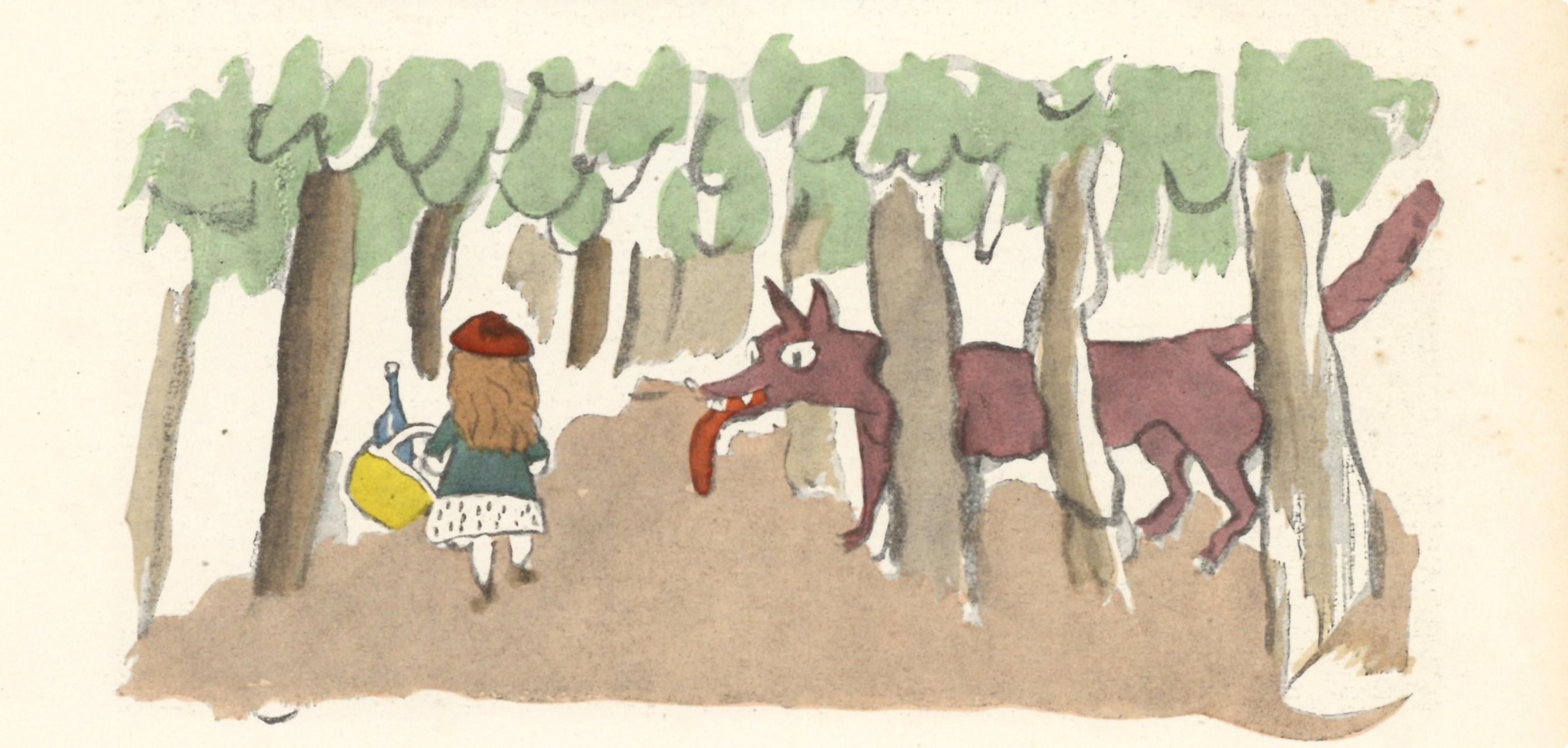 Pascin, Rotkäppchen (Le chaperon rouge), XXe Siècle (nach) (Moderne), Print, von Jules Pascin