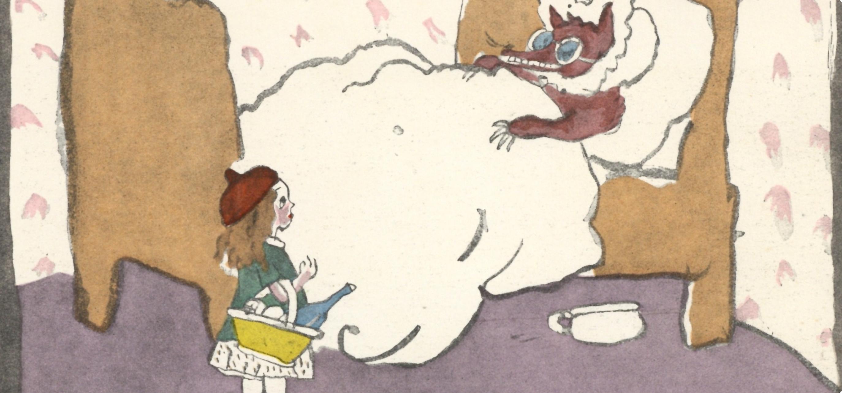 Pascin, Rotkäppchen (Le chaperon rouge), XXe Siècle (nach) (Beige), Abstract Print, von Jules Pascin