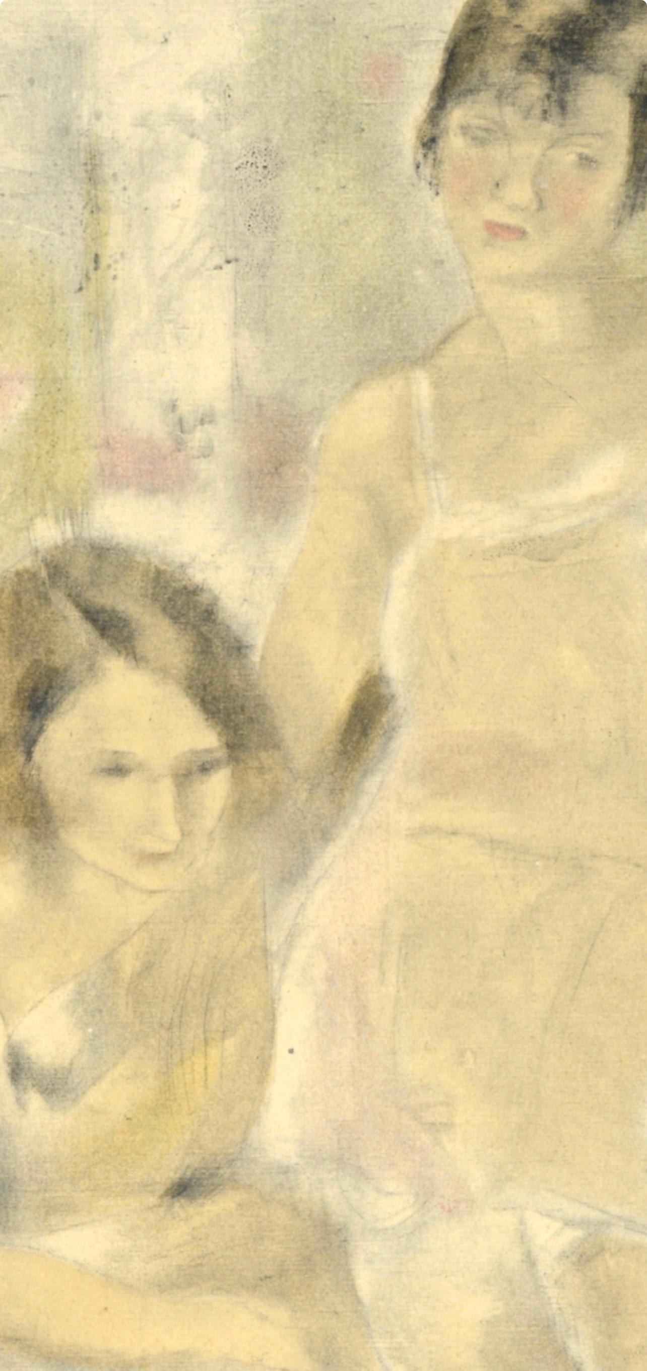 Pascin, Ginette und Mireille, Pascin (nach) (Beige), Landscape Print, von Jules Pascin