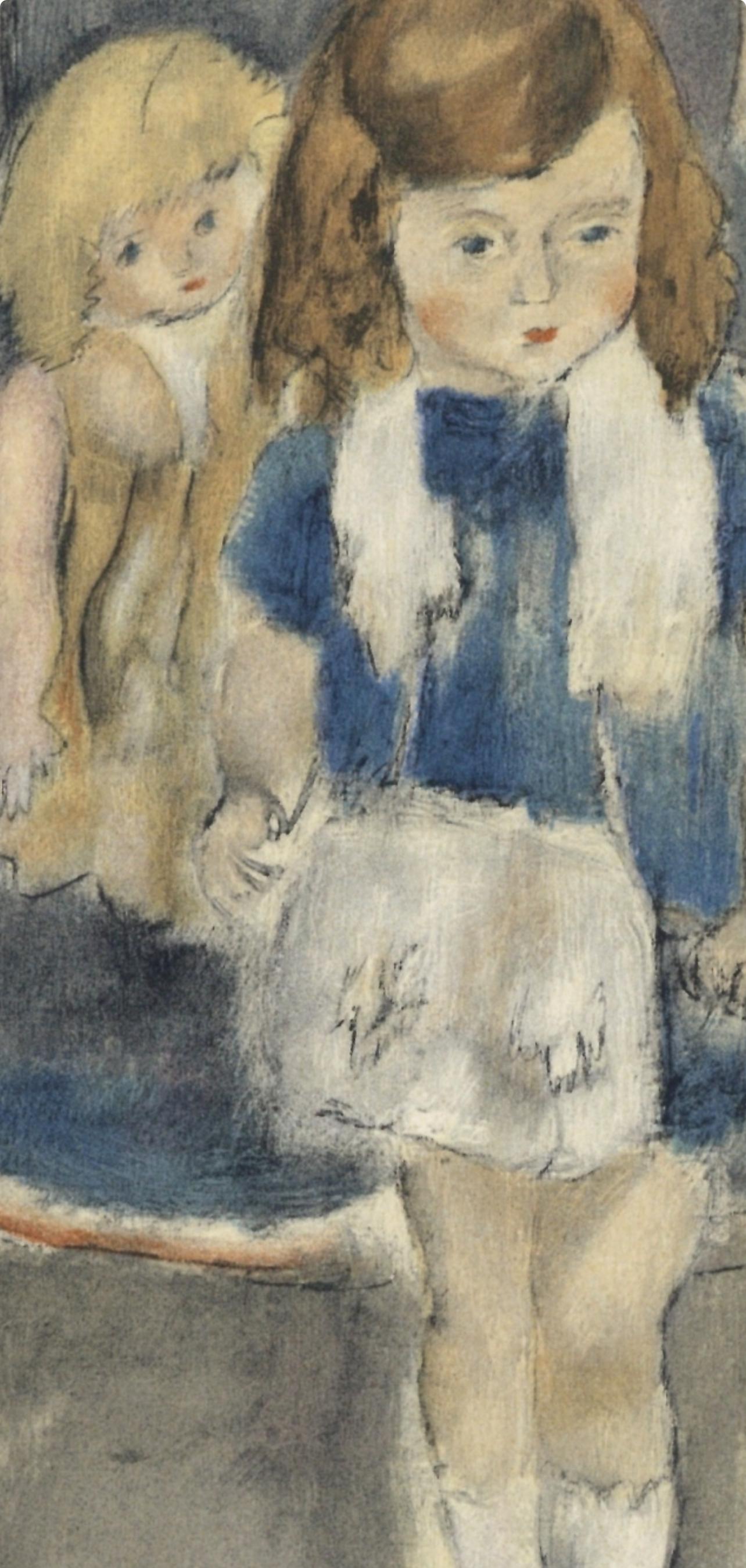 Pascin, Jeanie Warnod, Pascin (après) - Beige Figurative Print par Jules Pascin