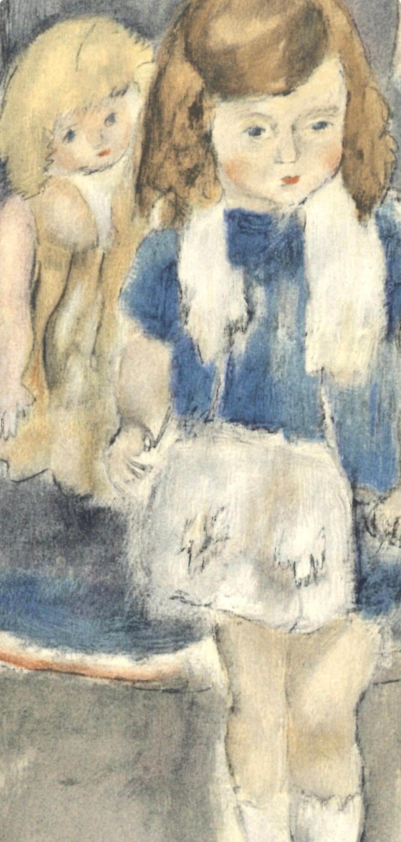 Pascin, Jeanie Warnod, Pascin (après) - Beige Landscape Print par Jules Pascin