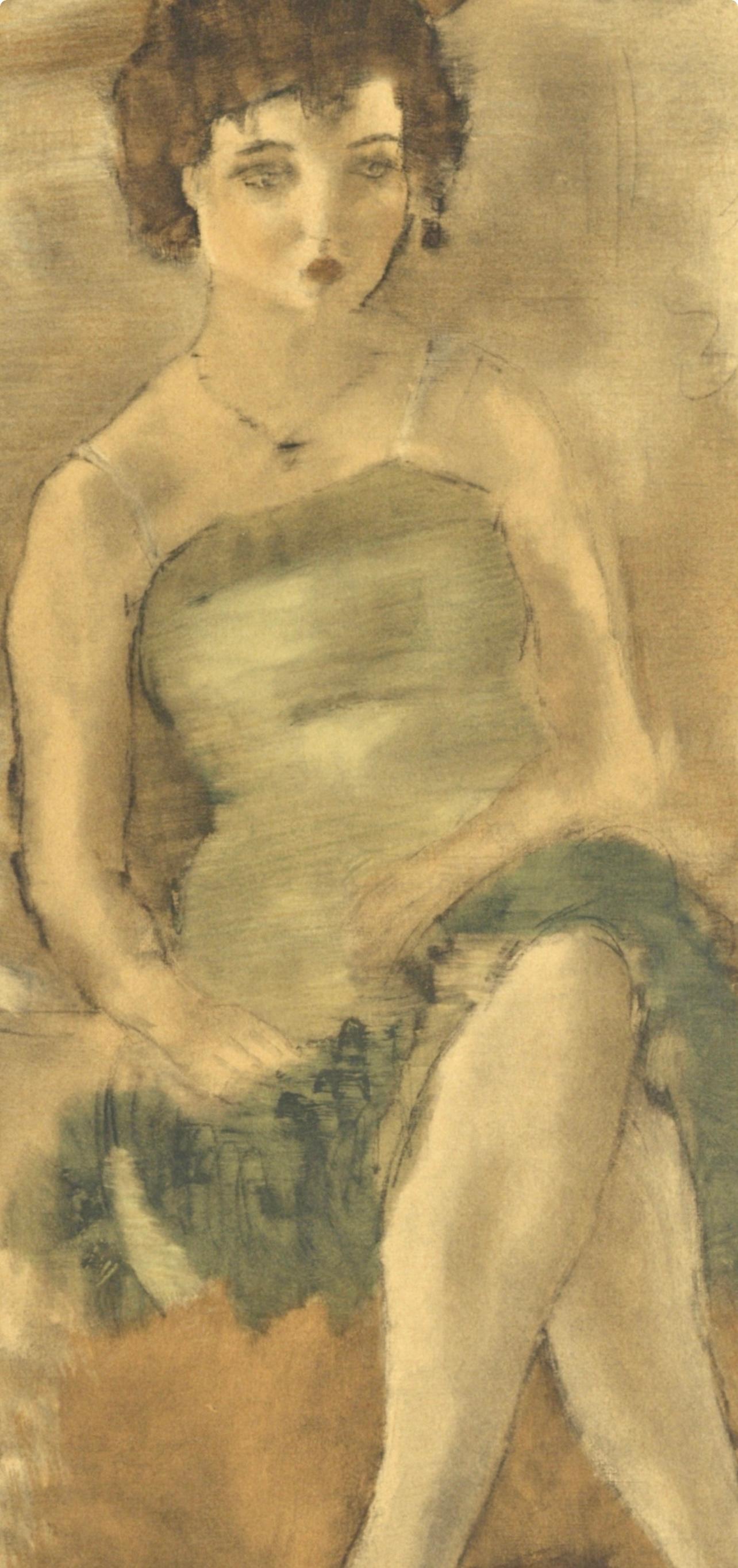 Pascin (tariff free*), La Dame en vert, Pascin (after) - Print by Jules Pascin