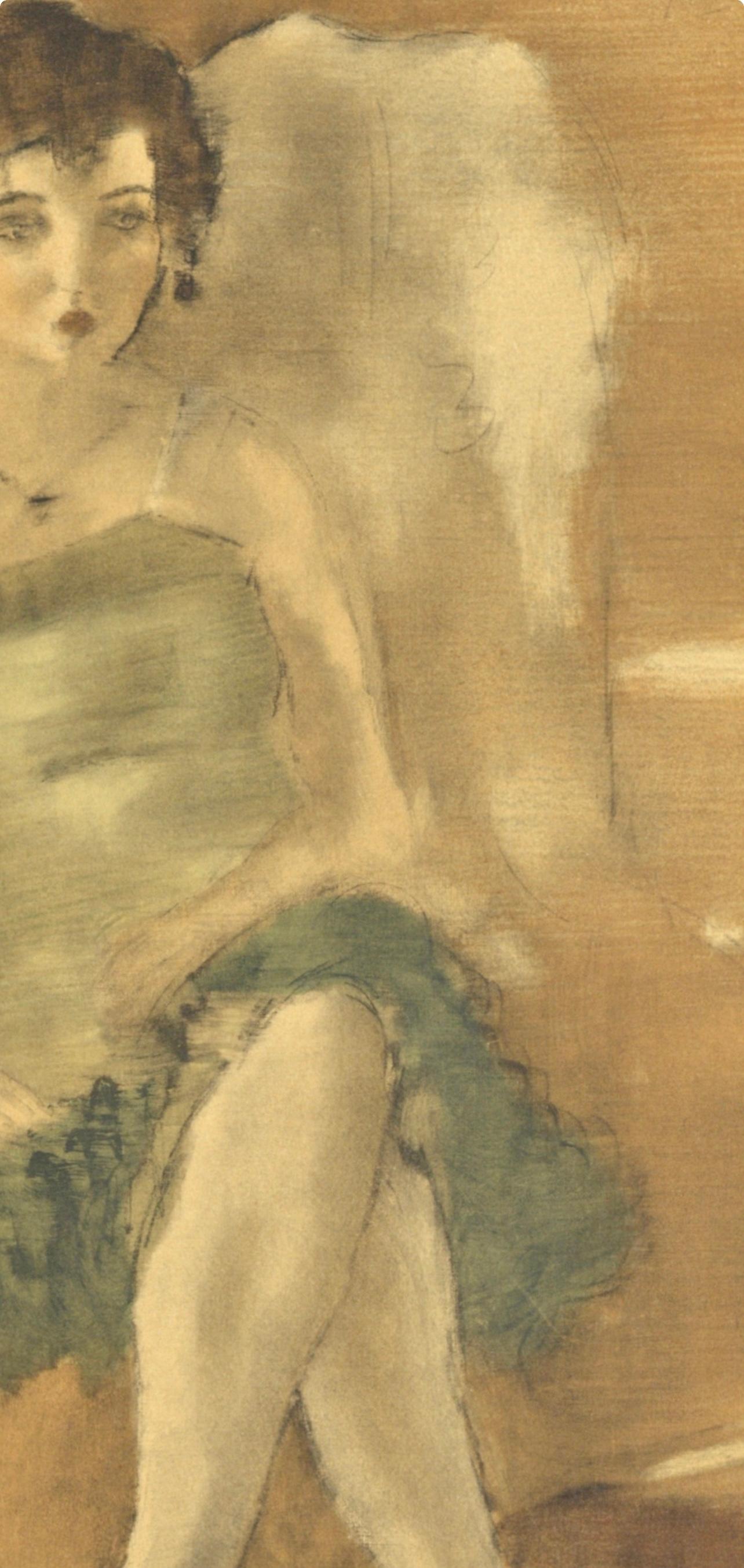Pascin (tariff free*), La Dame en vert, Pascin (after) - Modern Print by Jules Pascin