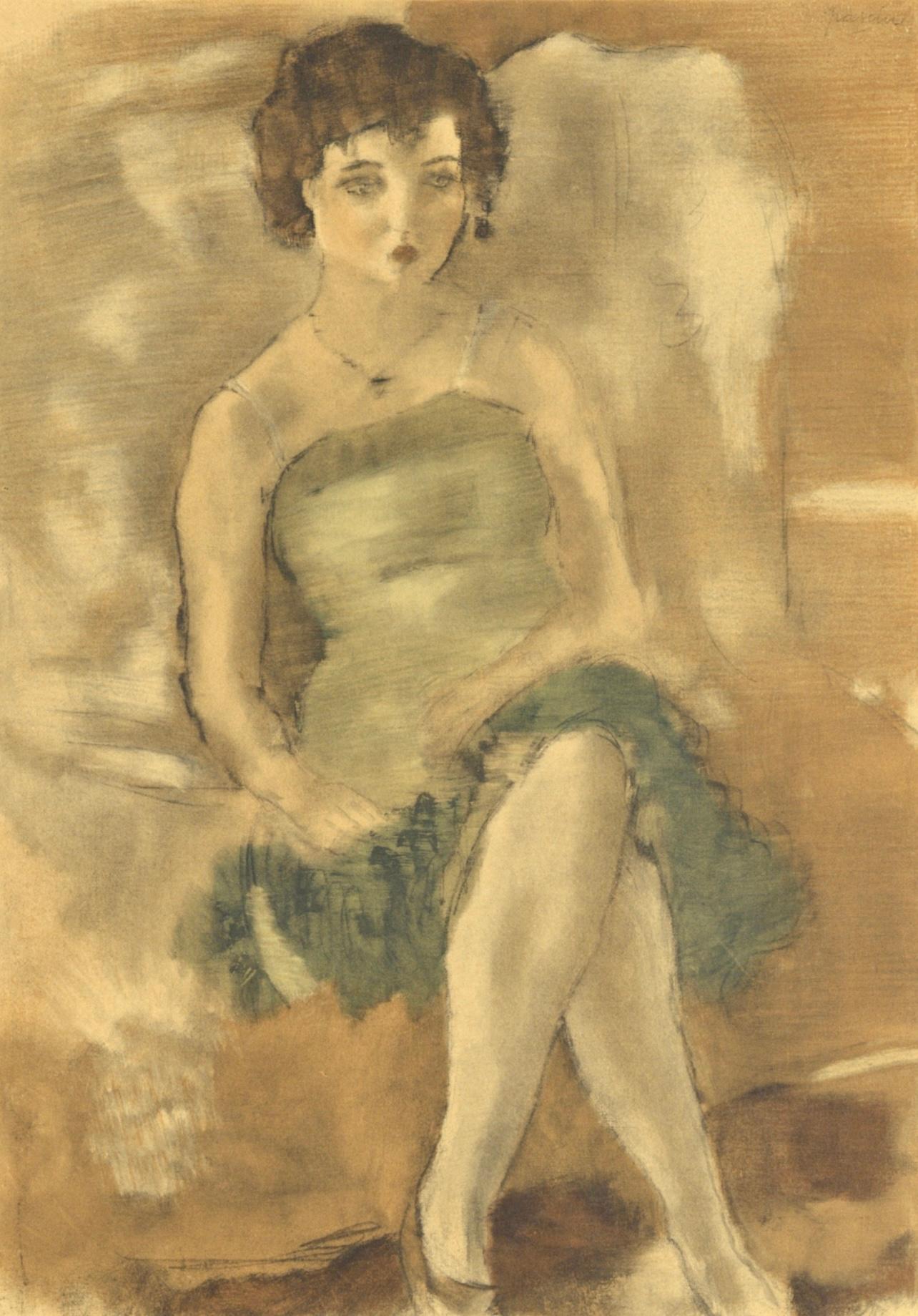 Pascin (tariff free*), La Dame en vert, Pascin (after)