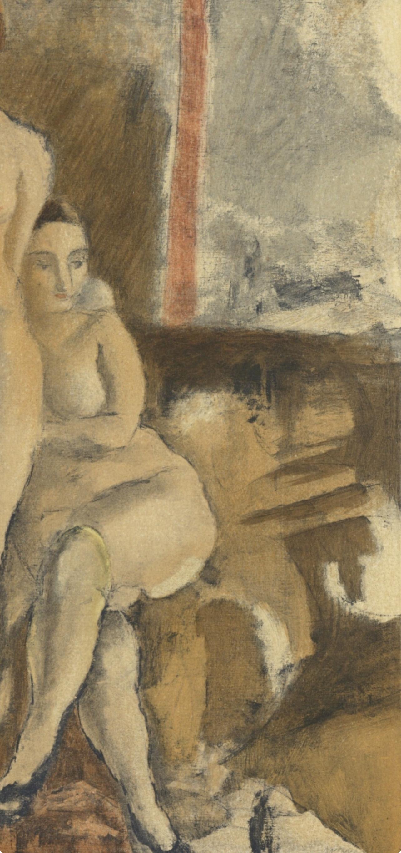 Pascin, Les deux modèles, Pascin (after) - Post-Impressionist Print by Jules Pascin
