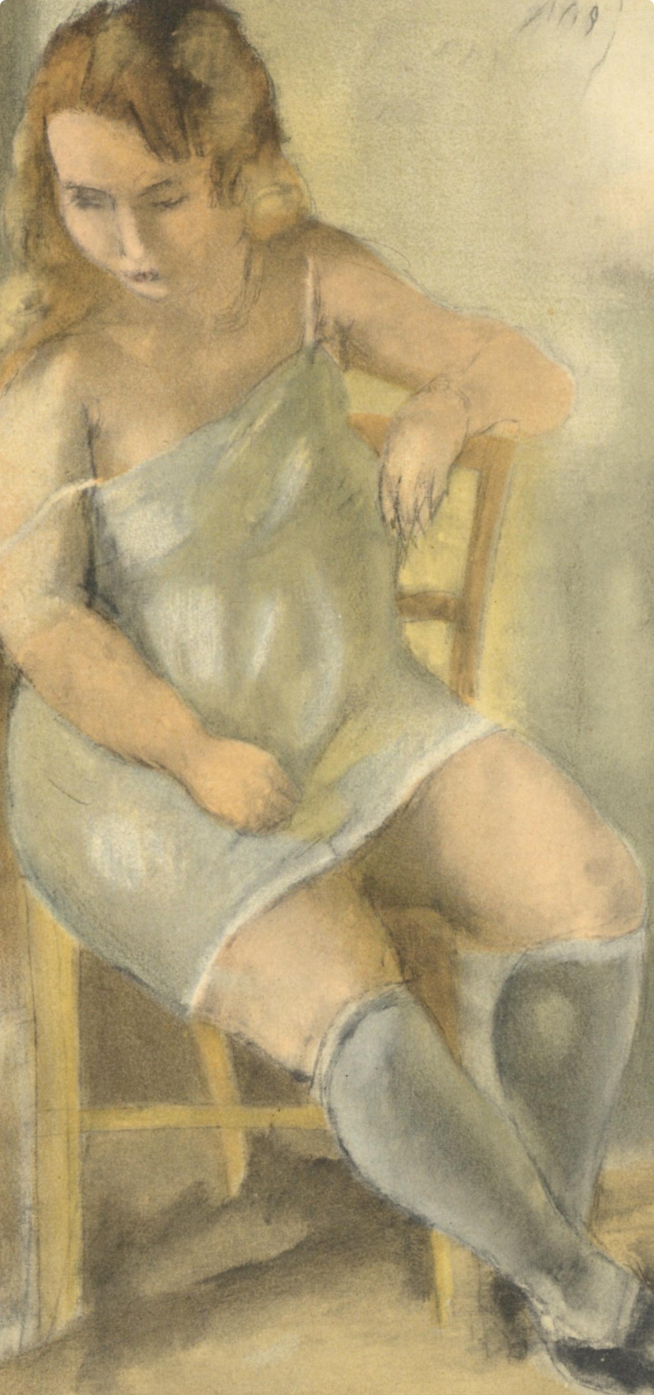 Pascin, Marcelle à la Chemise bleue, Pascin (after) - Print by Jules Pascin