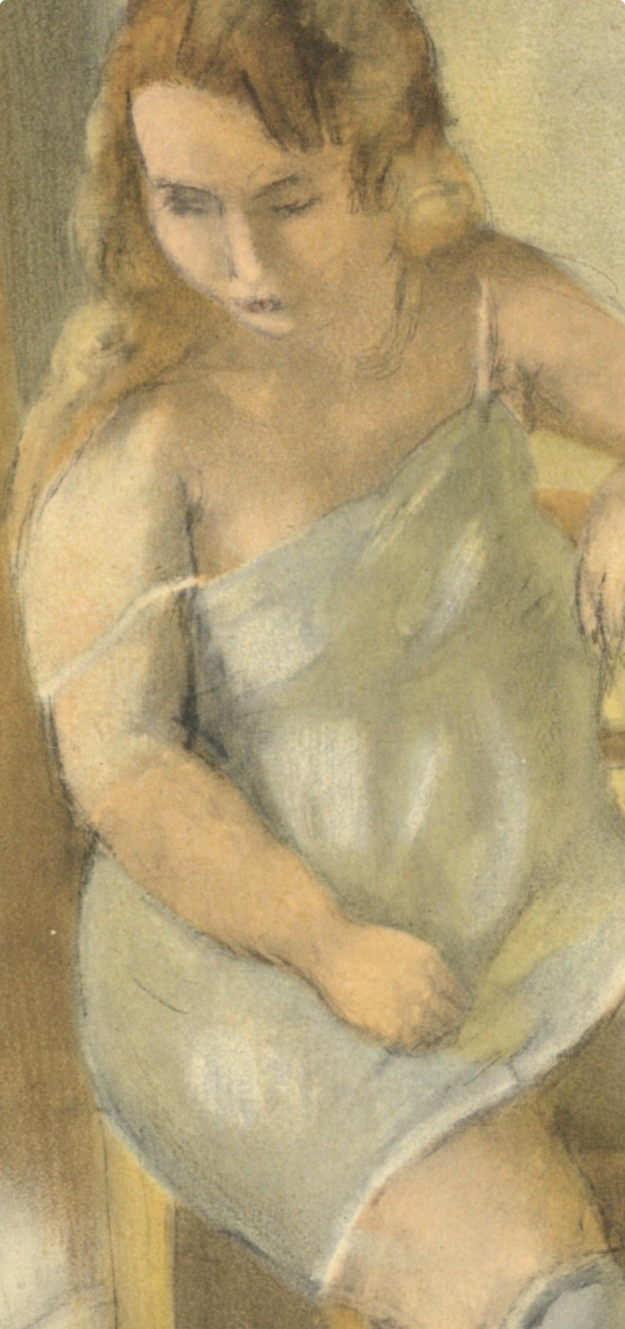 Pascin, Marcelle à la Chemise bleue, Pascin (after) - Post-Impressionist Print by Jules Pascin