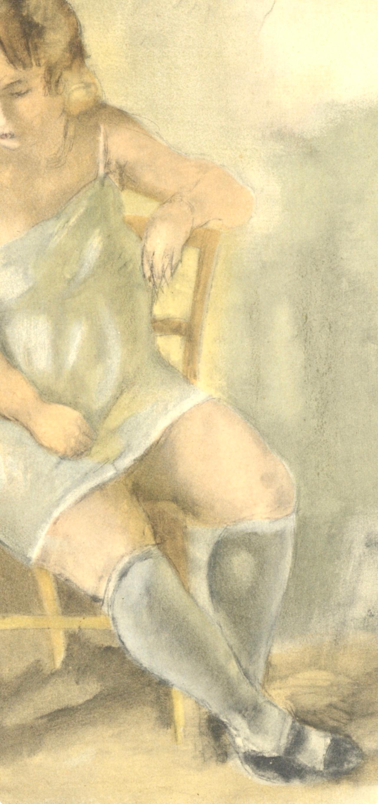 Pascin (tariff free*), Marcelle à la Chemise bleue, Pascin (after) - Modern Print by Jules Pascin